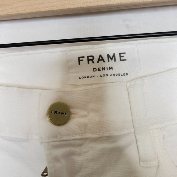 FRAME Le Skinny de Jeanne Crop White Denim Jeans Women's Size 31 Low Rise Skinny - Picture 6 of 14